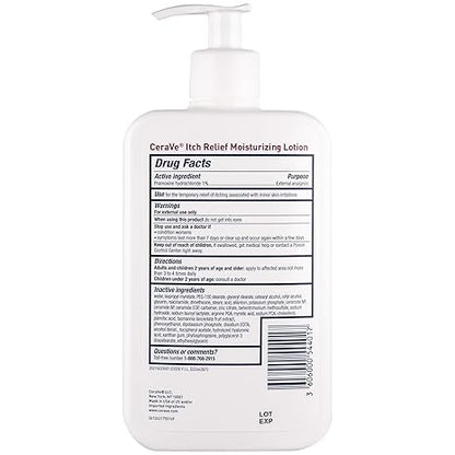 CeraVe Anti Itch Moisturizing Lotion with Pramoxine Hydrochloride, Relieves Itch with Minor Skin Irritations, Sunburn Relief, Bug Bites, 16 Ounces